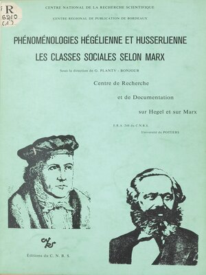 cover image of Phénoménologies hégélienne et husserlienne